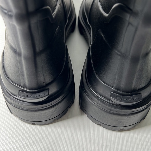 Rag & Bone Chunky Black Rubber Boots - sz 39 - Picture 5 of 8